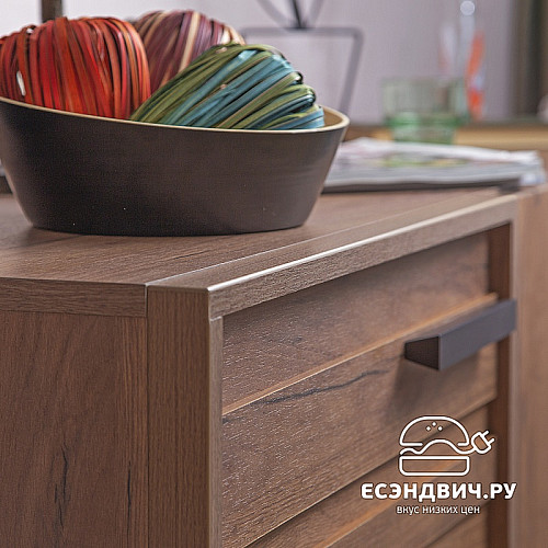 Тумба "Нэйтан" (Дуб табачный/Черный)Gl/Nat5