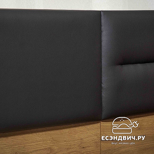 Кровать 1400 с подъемн.мех. "Каролина" (Дуб табачный/Экокожа Асфальт)Gl/Neo308