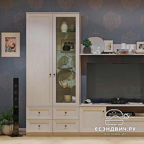 Тумба ТВ "Джуди" (Ясень анкор светлый)Gl/Pao333