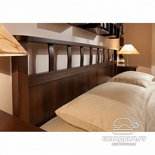 Кровать 1600 с ортопед.осн. L "Шерлок" (Орех шоколадный)Gl/Sh47