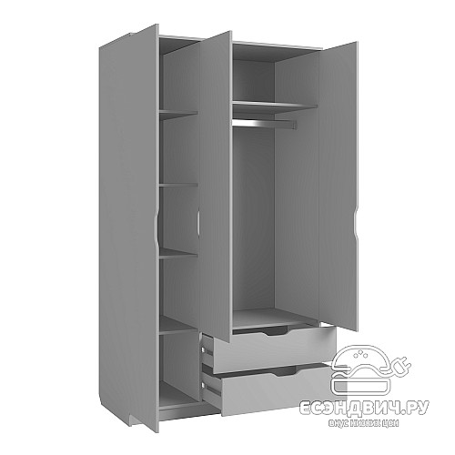 Шкаф 3х дверн. 1,2 прав. "Лаворо" (Анкор белый/Дуб Аризона) D_Itk5