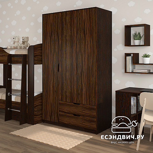 Шкаф 3х дверн. 1,2 прав. "Лаворо" (Венге/Олива шоколад) D_Itk5