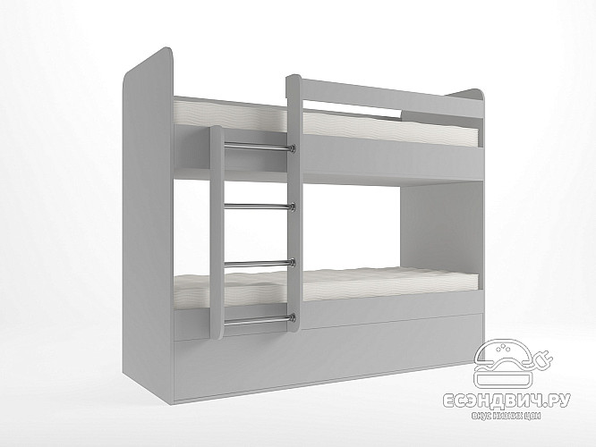 Кровать двухъярусная "Лаворо" (Ясень анкор темный/Сосна винтерберг) D