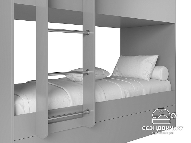 Кровать двухъярусная "Лаворо" (Белый/Пикард) D