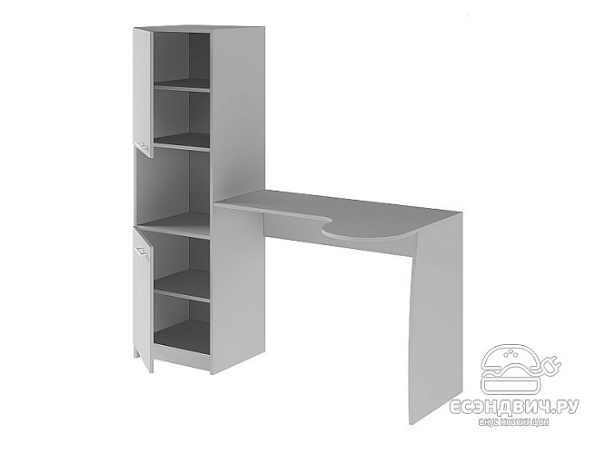 Стол письменный со стеллажом лев. "Лаворо" (Сосна винтербег/Маренго) D