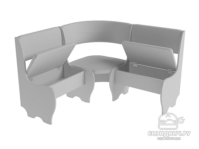 Кухонный уголок compatto "Оливьер" (Дуб бел./Кожзам Marvel Viola (AT)) EsandwichKУ-02