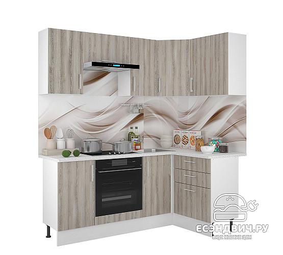 Кухня угл.1,2х2,0  "Герда" (Ясень Таормино/Антарес) /Gnt/Ep/12