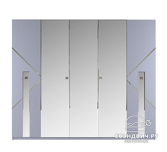 Спальня 6 предм. 5дв./1,8 "Dubai" (Серый/Серебро) (ЛМДФ Эмаль/Лак/Велюр) /Sk/Az