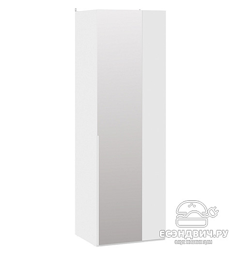 Шкаф угловой "Леонард"(Белый жемчуг/Зеркало)-Tr-Прт