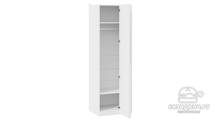 Шкаф угловой "Леонард"(Белый жемчуг/Зеркало)-Tr-Прт