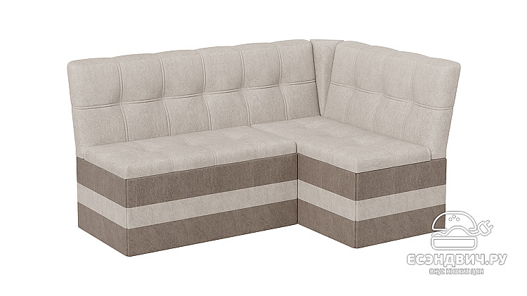 Диван угловой со спальн. местом "Stripe" (Микровелюр Wellmart Dark Beige/Latte) -Tr-Оск
