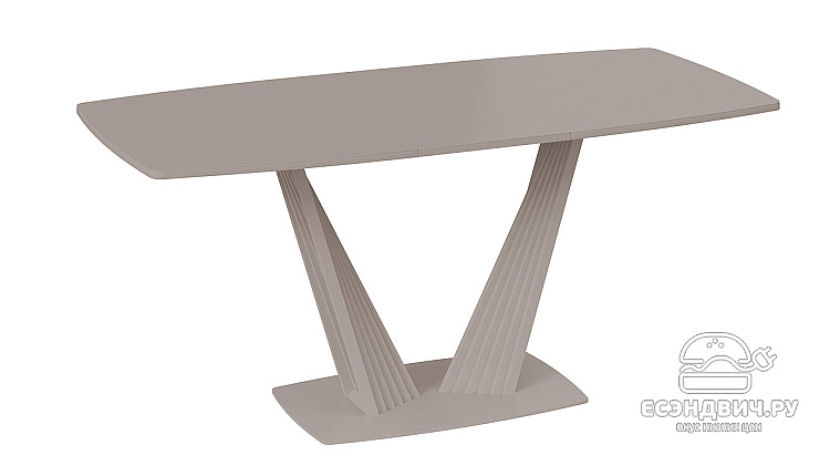 Стол раздвижной "William" (Капучино матовый/Стекло матовое капучино) -Tr-Фб