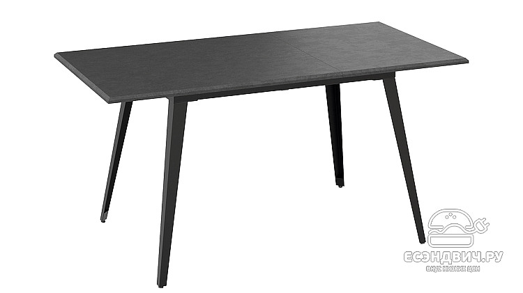 Стол раздвижной "Равенна" (Черный муар/Серый бетон) -Tr-Рв