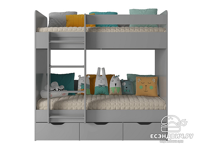 Кровать двухъярусная 70х160 tre "Лаворо" (Пикард/Белый глянец) D