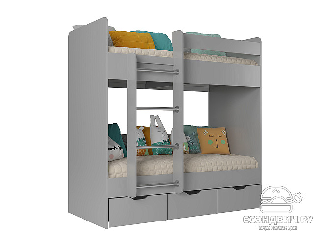 Кровать двухъярусная tre "Лаворо" (Анкор белый/Анкор белый) D