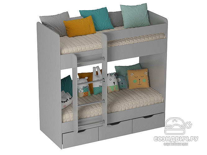 Кровать двухъярусная tre "Лаворо" (Анкор белый/Дуб Аризона) D