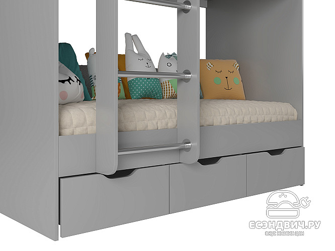 Кровать двухъярусная tre "Лаворо" (Пикард/Белый глянец) D