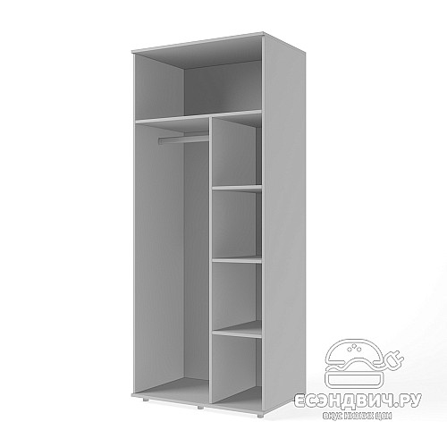 Шкаф 2-х дв. 0,8 лев. штанга/полки "Лаворо" (Венге) D_Mi