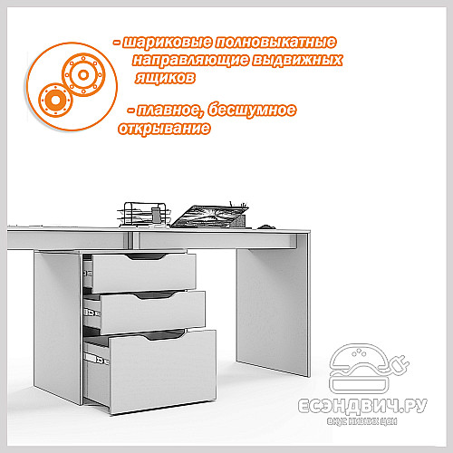 Стол письменный 1,8 grand "Лаворо" (Хаки) D