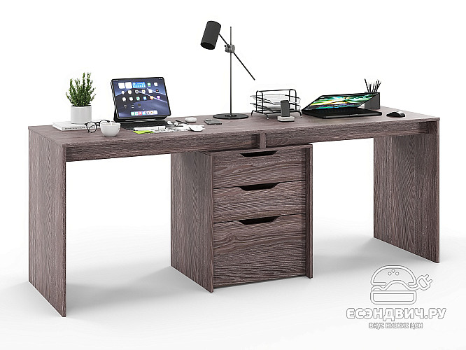 Стол письменный 2,0 grand "Лаворо" (Анкор тёмный) D