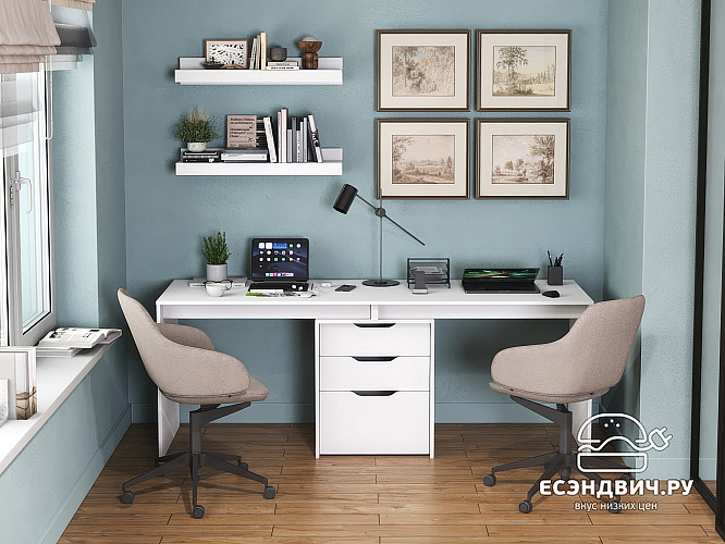 Стол письменный 2,0 grand "Лаворо" (Белый) D