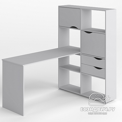 Стол письменный угловой прав. L "Лаворо" (Вулканический серый / Вулканический серый) D