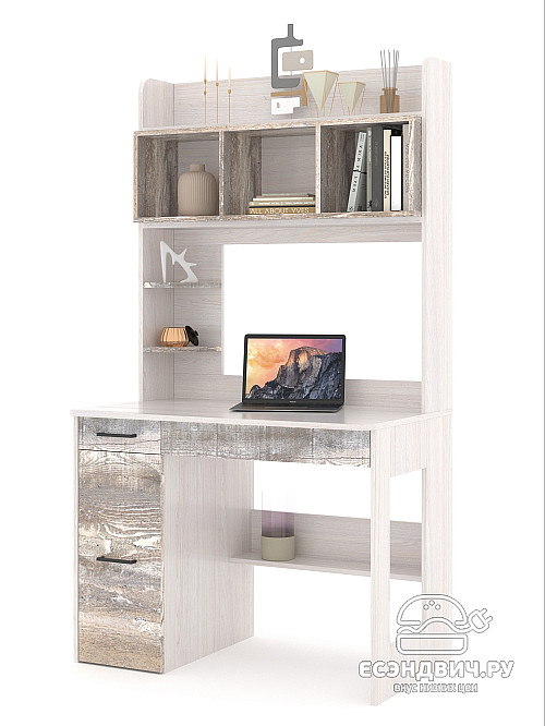 Стол письменный 1,0х1,8 лев.art "Лаворо" (Анкор белый / Бетон пайн экзотик) /1710