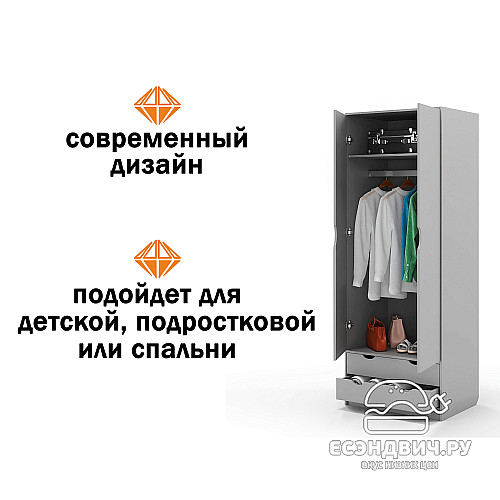 Шкаф 5 80х210 grand "Лаворо" (Анкор белый / Дуб аризона) /1719