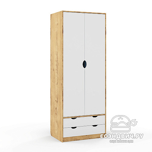 Шкаф 5 80х210 grand "Лаворо" (Дуб бунратти / Белый) /1719