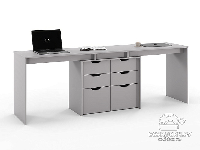 Стол письменный 2,2 grand tre "Лаворо" (Вулканический серый / Вулканический серый) D