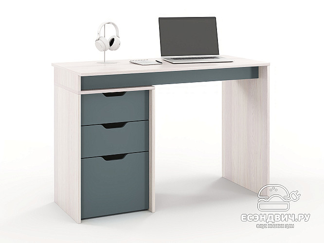 Стол письменный 1,1 grand "Лаворо" (Анкор белый / Базальт) /1673