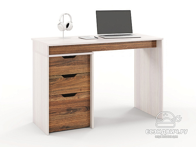 Стол письменный 1,1 grand "Лаворо" (Анкор белый / Дуб аризона) /1673