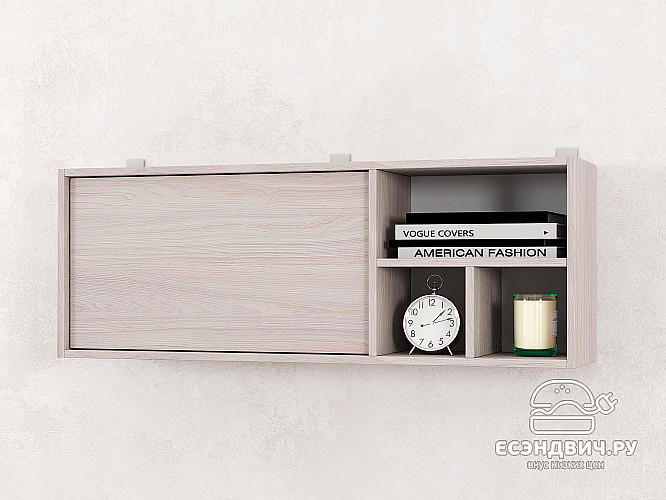 Шкаф 10 навесной 110х40 grand "Лаворо" (Анкор белый / Анкор белый) /1740