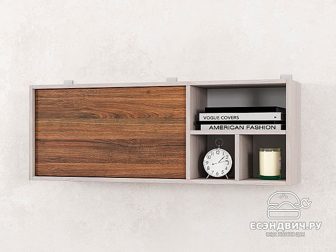 Шкаф 10 навесной 110х40 grand "Лаворо" (Анкор белый / Дуб аризона) /1740