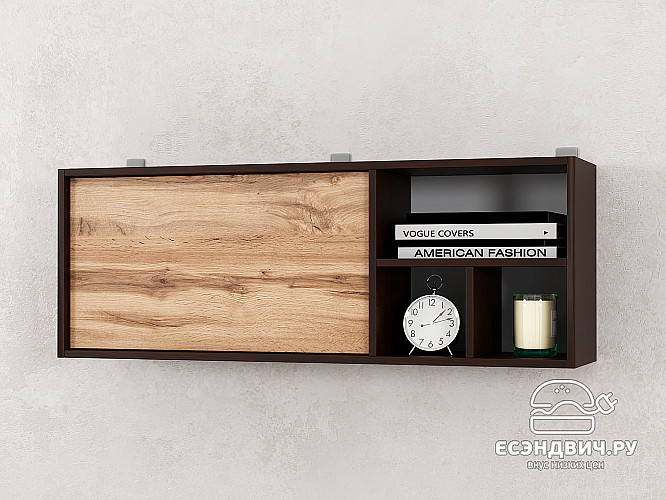 Шкаф 10 навесной 110х40 grand "Лаворо" (Венге / Дуб вотан) /1740