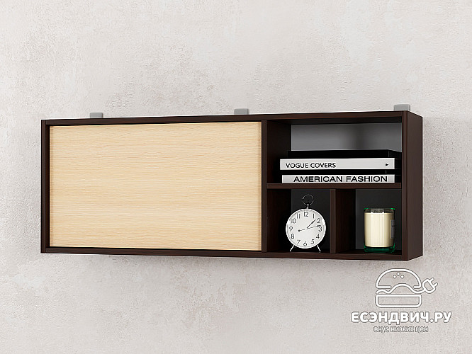 Шкаф 10 навесной 110х40 grand "Лаворо" (Венге / Дуб выбеленный) /1740