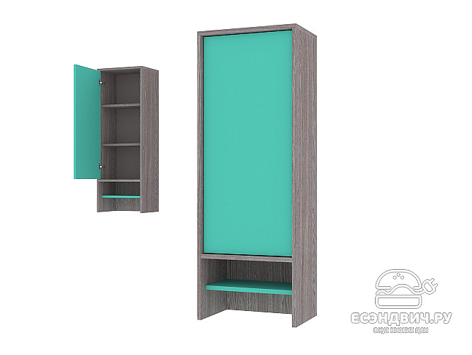 Шкаф 8 настольн./навесн.40х110 grand "Лаворо" (Анкор темный / Аква) /1738