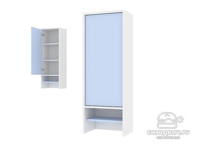 Шкаф 8 настольн./навесн.40х110 grand "Лаворо" (Белый / Серенити) /1738