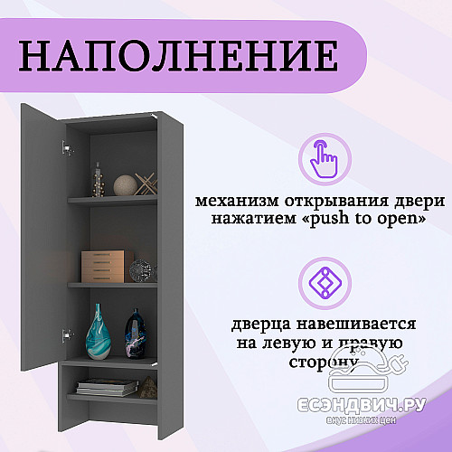 Шкаф 8 настольн./навесн.40х110 grand "Лаворо" (Маренго / Маренго) /1738