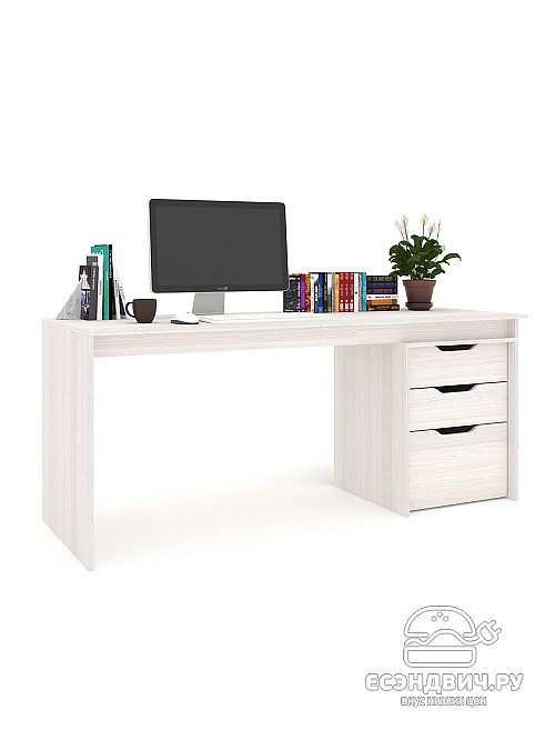 Стол письменный 1,8 S grand "Лаворо" (Анкор белый / Анкор белый) /1919