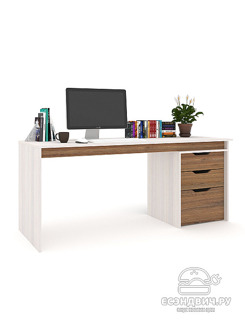 Стол письменный 1,8 S grand "Лаворо" (Анкор белый / Дуб аризона) /1919