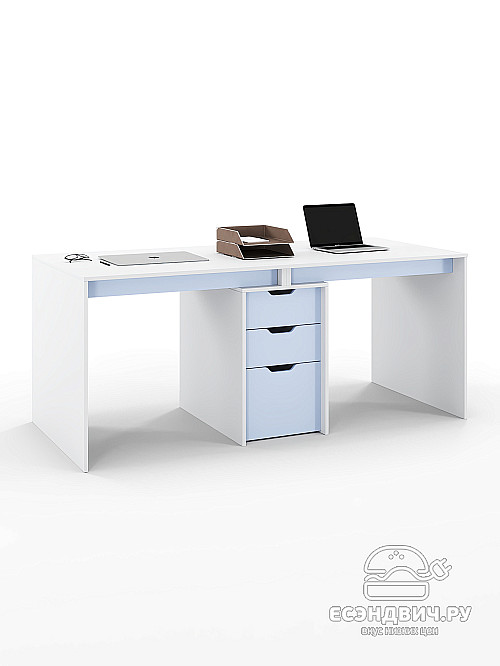 Стол письменный 180х80 grand "Лаворо" (Белый / Серенити) /1844
