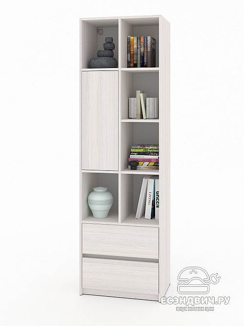 Шкаф 19 60х200 grand "Лаворо" (Анкор белый / Анкор белый) /1918