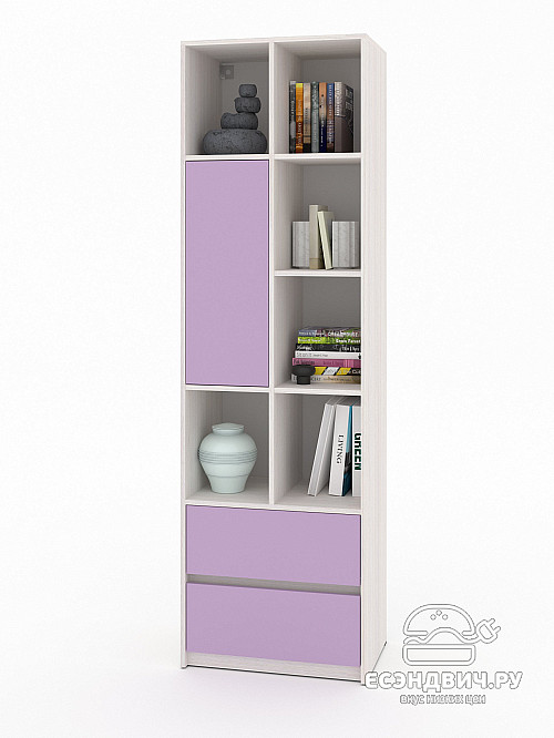 Шкаф 19 60х200 grand "Лаворо" (Анкор белый / Ирис) /1918