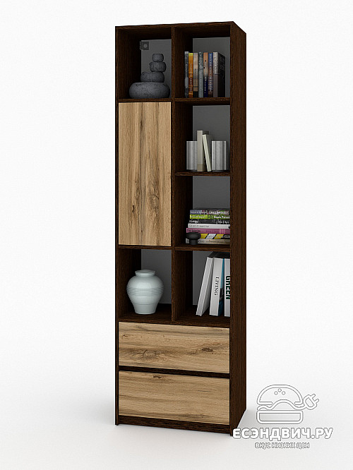 Шкаф 19 60х200 grand "Лаворо" (Венге / Дуб вотан) /1918