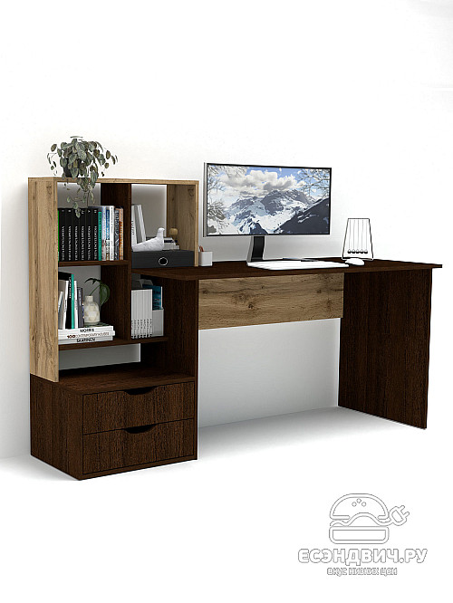 Стол письменный 5 170х60 левый grand "Лаворо" (Венге / Дуб вотан) /1885