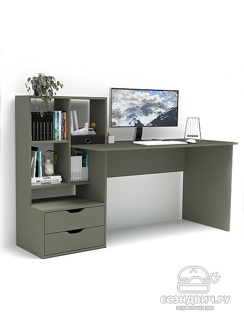 Стол письменный 5 170х60 левый grand "Лаворо" (Хаки / Хаки) /1885