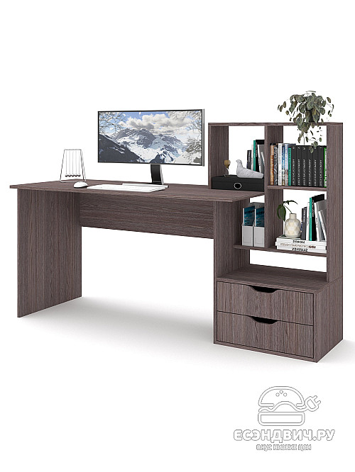 Стол письменный 5 170х60 правый grand "Лаворо" (Анкор темный / Анкор темный) /1962