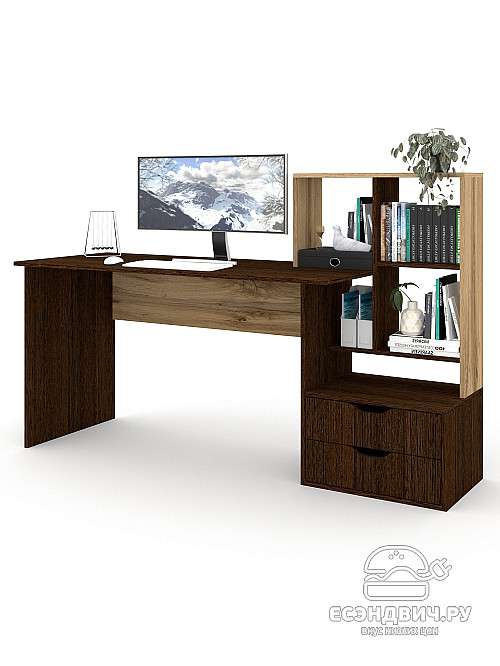 Стол письменный 5 170х60 правый grand "Лаворо" (Венге / Дуб вотан) /1962