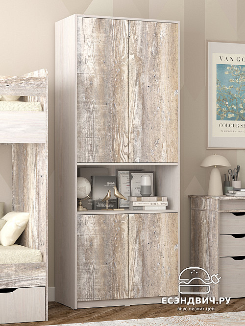 Шкаф 17 80х200 grand "Лаворо" (Анкор белый / Бетон пайн экзотик) /1914